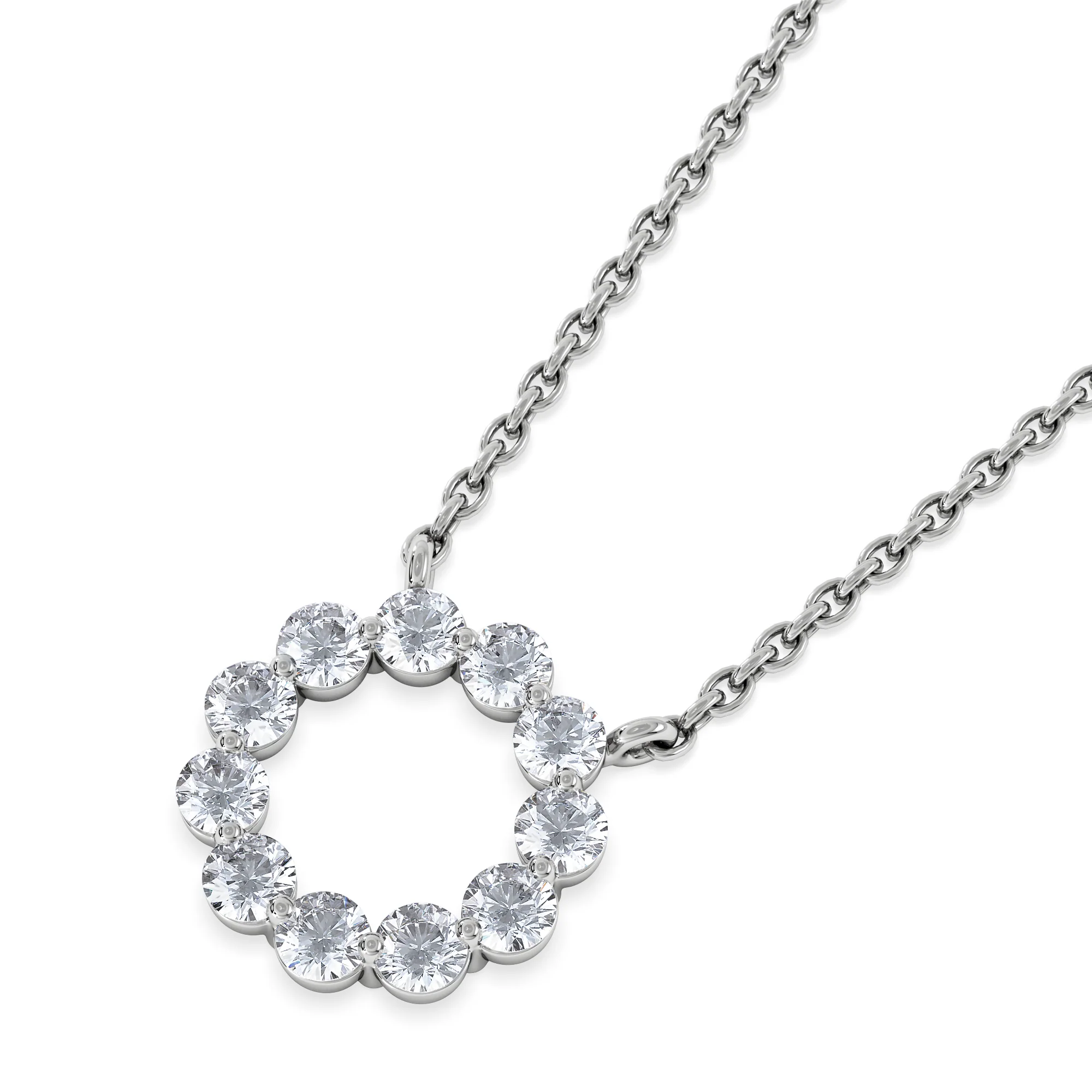 Lab Diamond Eternal Glow Circles Necklace 0.35ct in 925 Silver - Image 5