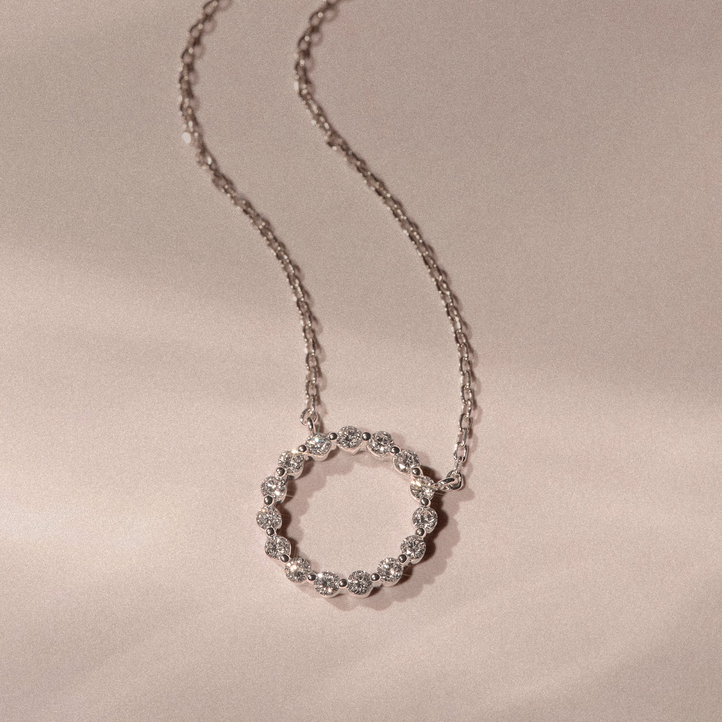 Lab Diamond Eternal Glow Circles Necklace 0.35ct in 925 Silver - Image 8