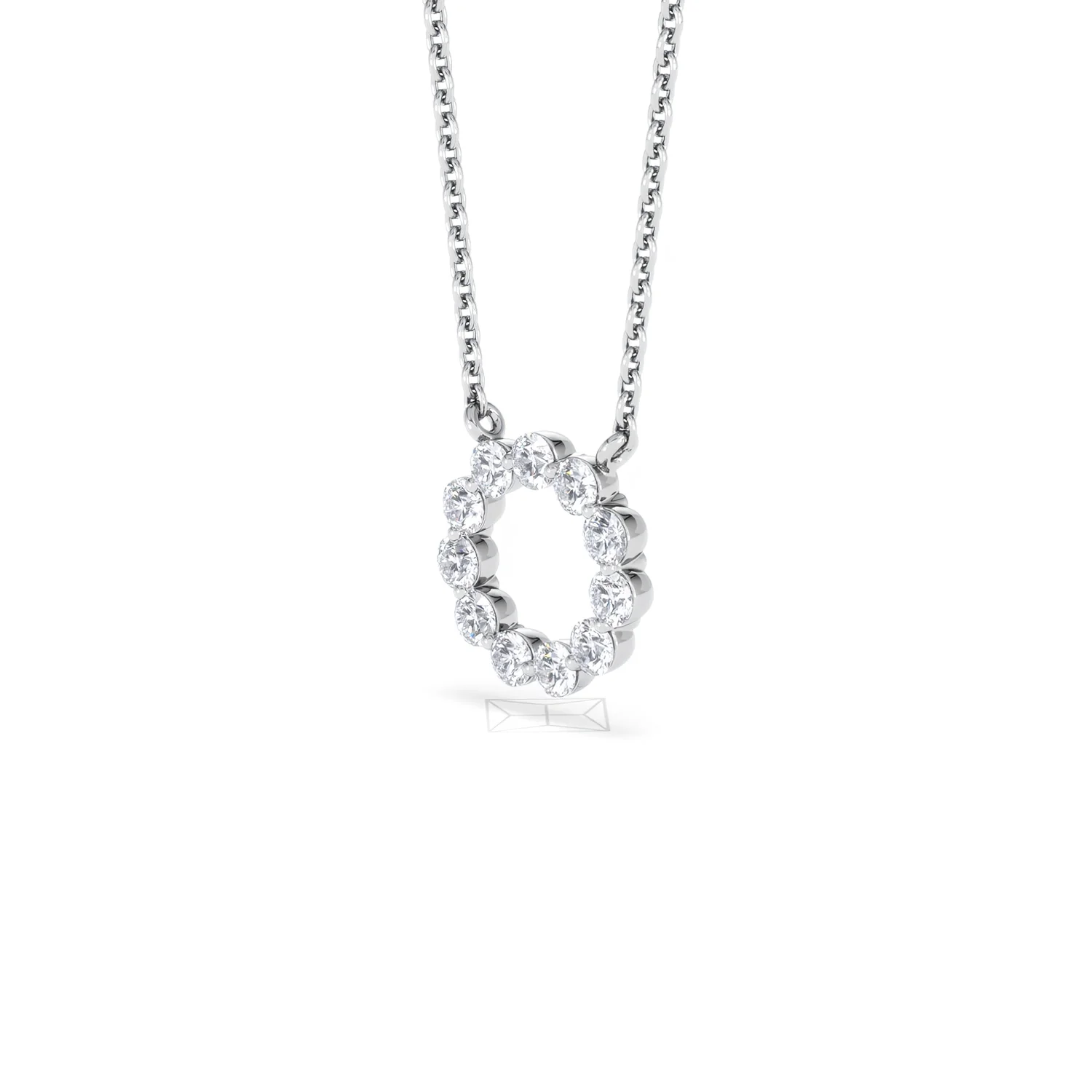 Lab Diamond Eternal Glow Circles Necklace 0.35ct in 925 Silver - Image 82