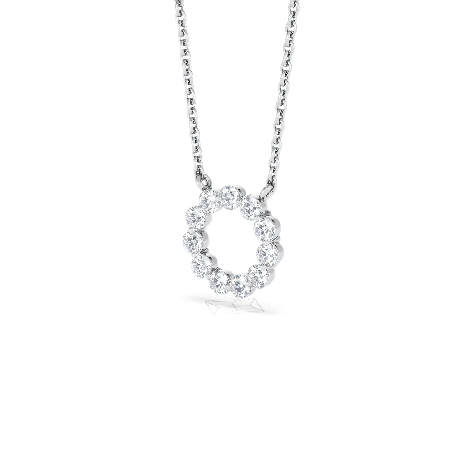 Lab Diamond Eternal Glow Circles Necklace 0.35ct in 925 Silver - Image 84