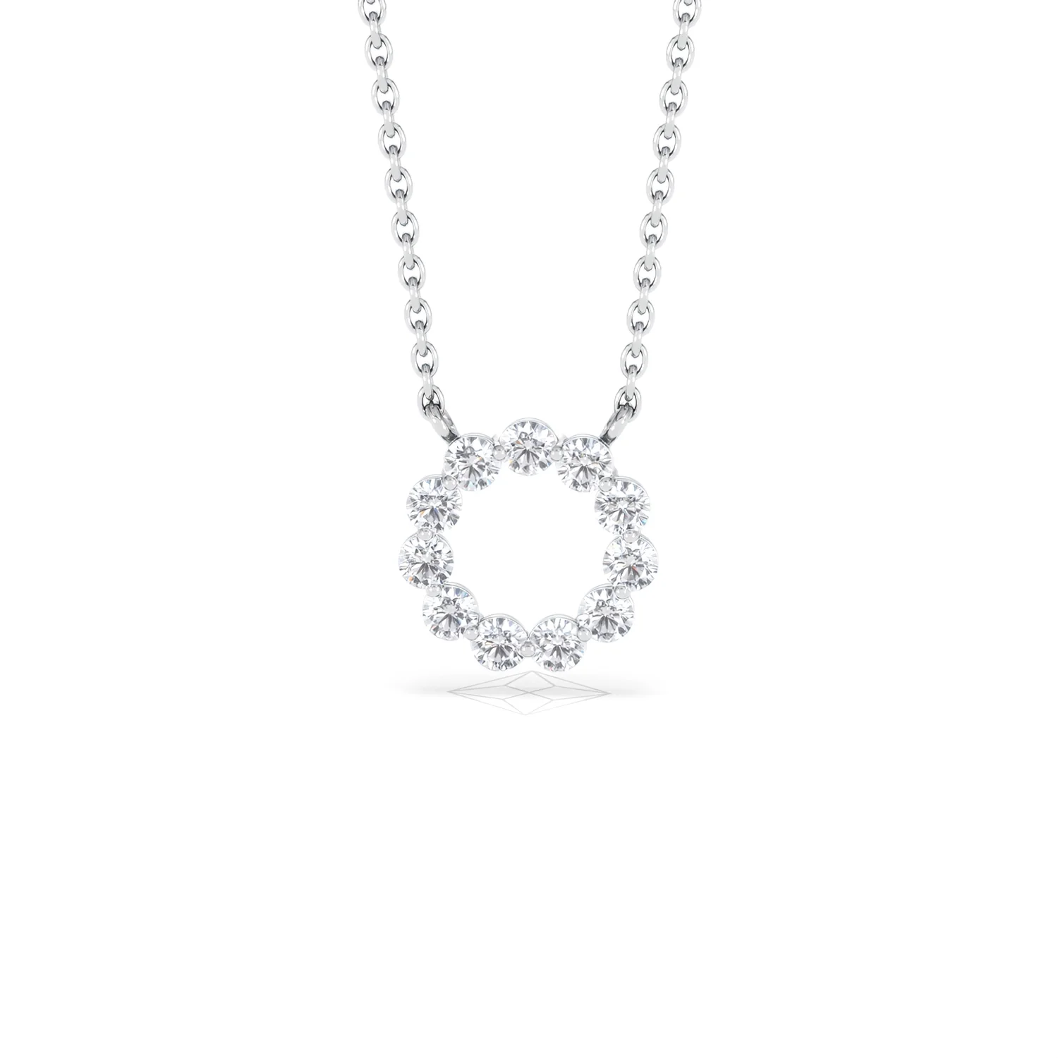 Lab Diamond Eternal Glow Circles Necklace 0.35ct in 925 Silver - Image 91