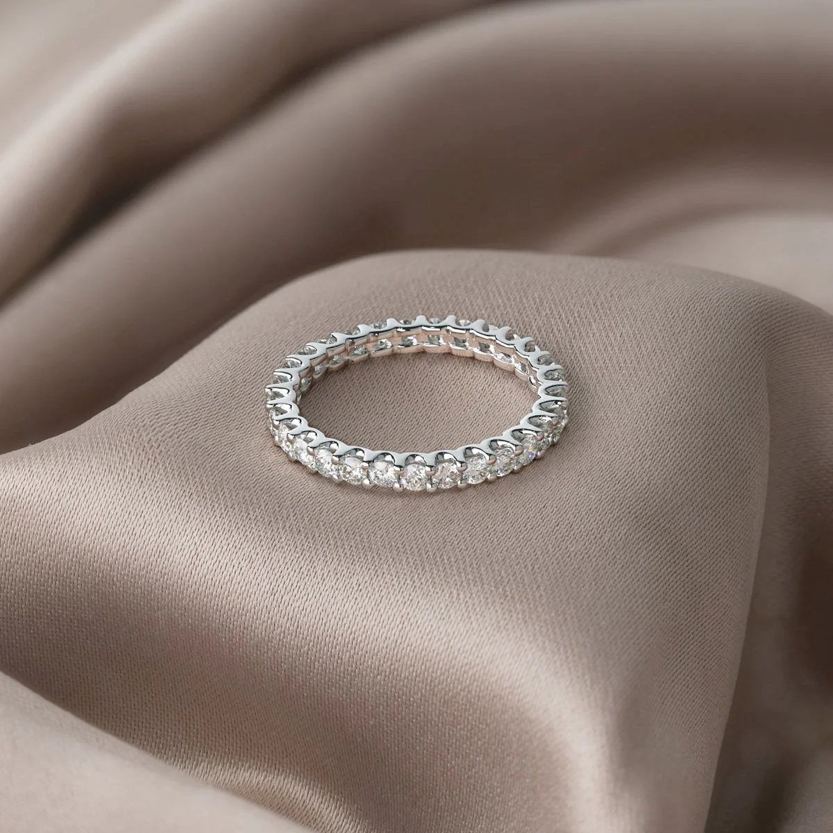 Eternity Ring Chloe Platinum Diamond 1.00ct H/Si - Image 8