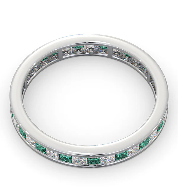 Eternity Ring Lauren Diamonds G/VS and Emerald 1.15CT - 18K White Gold - Image 4