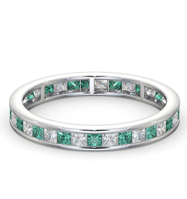 Eternity Ring Lauren Diamonds G/VS and Emerald 1.15CT - Platinum - Image 3