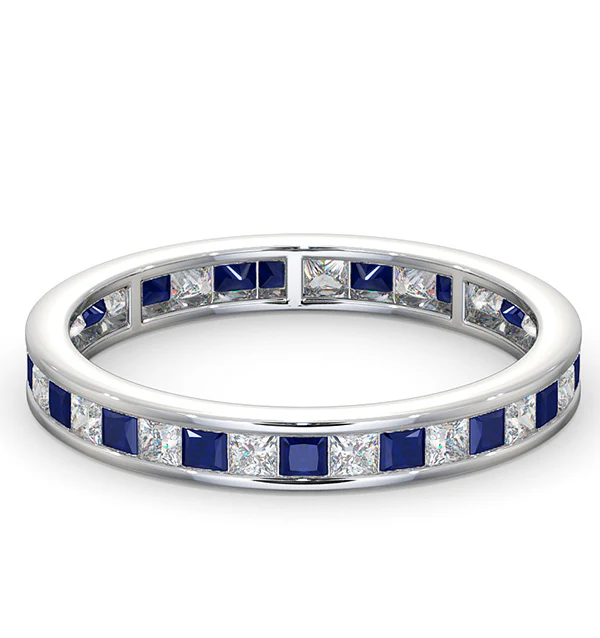 Eternity Ring Lauren Diamonds G/VS and Sapphire 1.20CT -18K White Gold - Image 3