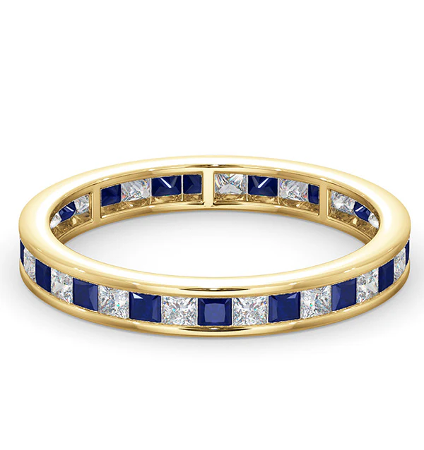 Eternity Ring Lauren Diamonds G/VS and Sapphire 1.20CT in 18K Gold - Image 3