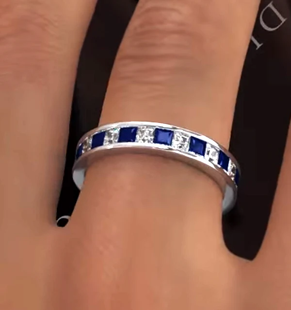 Eternity Ring Lauren Diamonds G/VS and Sapphire 2.30CT -18K White Gold - Image 4