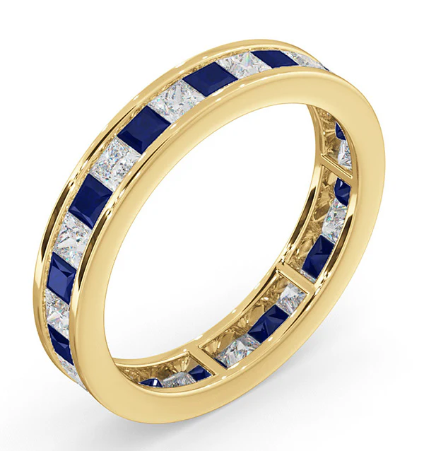 Eternity Ring Lauren Diamonds G/VS and Sapphire 2.30CT in 18K Gold - Image 2