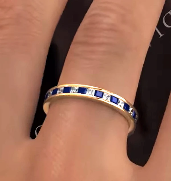 Eternity Ring Lauren Diamonds H/SI and Sapphire 1.20CT in 18K Gold - Image 4