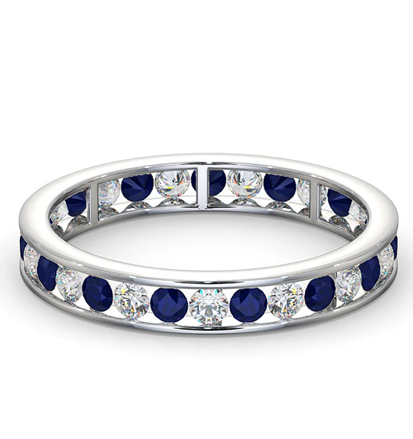 ETERNITY RING RAE DIAMONDS G/VS AND SAPPHIRE 1.40CT - Platinum - Image 3