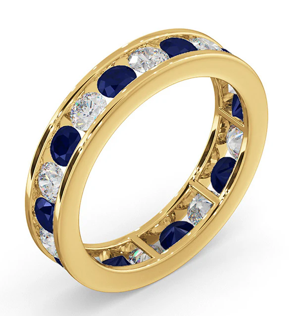 ETERNITY RING RAE DIAMONDS G/VS AND SAPPHIRE 1.90CT - 18K GOLD - Image 2