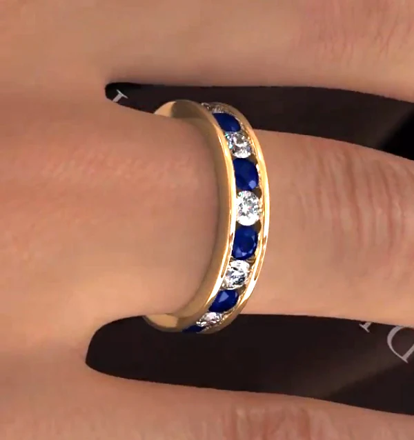 ETERNITY RING RAE DIAMONDS G/VS AND SAPPHIRE 1.90CT - 18K GOLD - Image 4