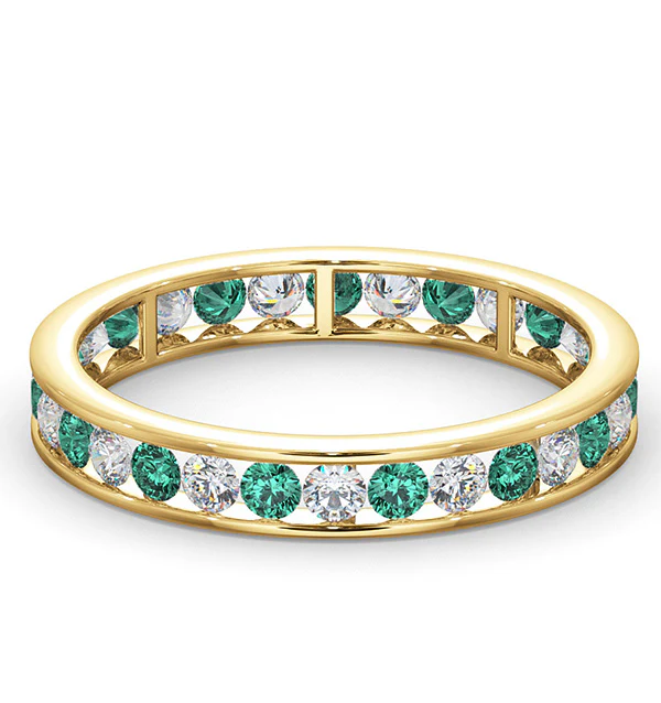 ETERNITY RING RAE DIAMONDS H/Si AND EMERALD 1.20CT - 18K GOLD - Image 3
