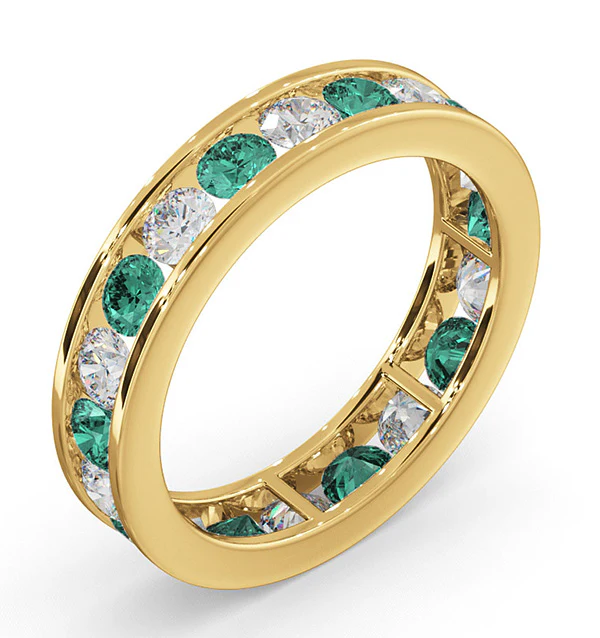 ETERNITY RING RAE DIAMONDS H/SI AND EMERALD 1.70CT - 18K GOLD - Image 2