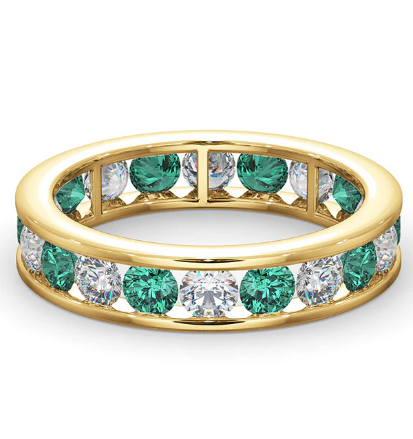 ETERNITY RING RAE DIAMONDS H/SI AND EMERALD 1.70CT - 18K GOLD - Image 3