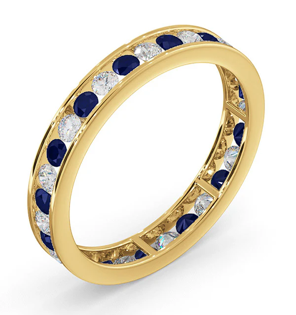 ETERNITY RING RAE DIAMONDS H/Si AND SAPPHIRE 1.40CT - 18K GOLD - Image 2