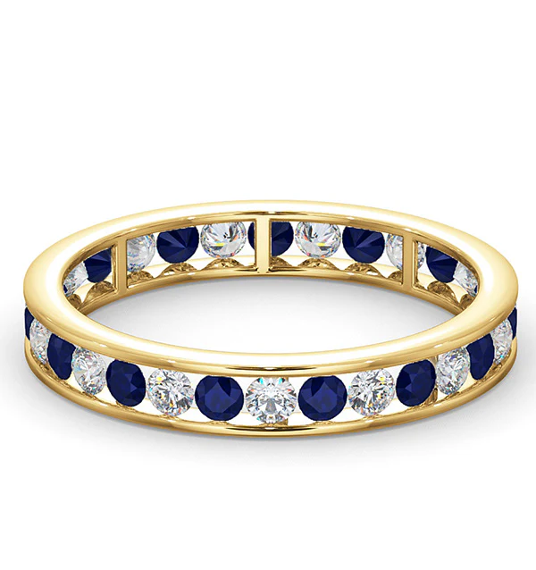 ETERNITY RING RAE DIAMONDS H/Si AND SAPPHIRE 1.40CT - 18K GOLD - Image 3