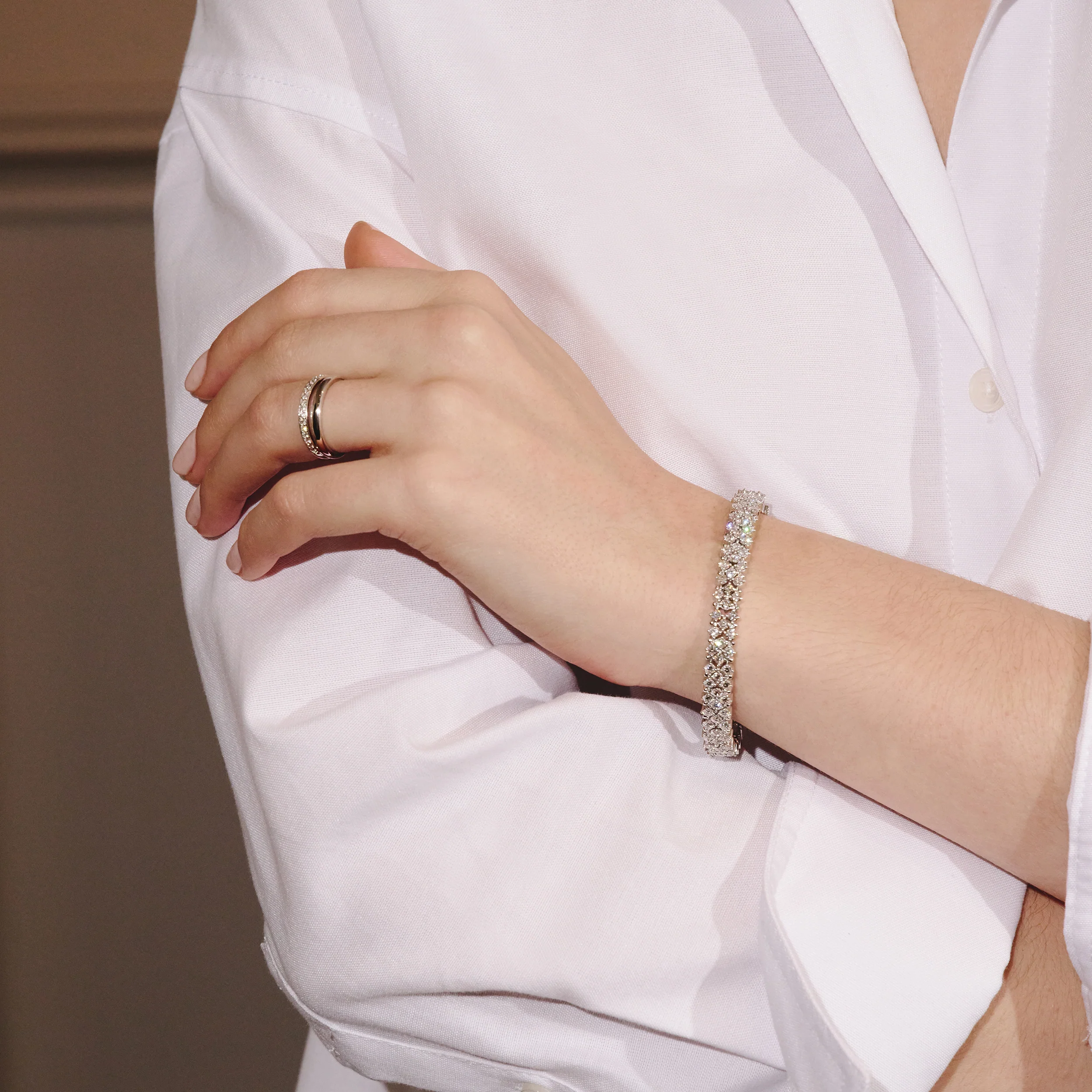 Evening Bracelet 8.11ct Lab Diamond 9K White Gold - Image 2