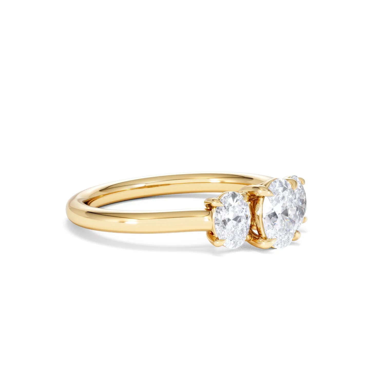 Ever 1.00ct Oval Cut Lab Diamond 3 Stone Engagement Ring in 18K Yellow Gold - Image 19