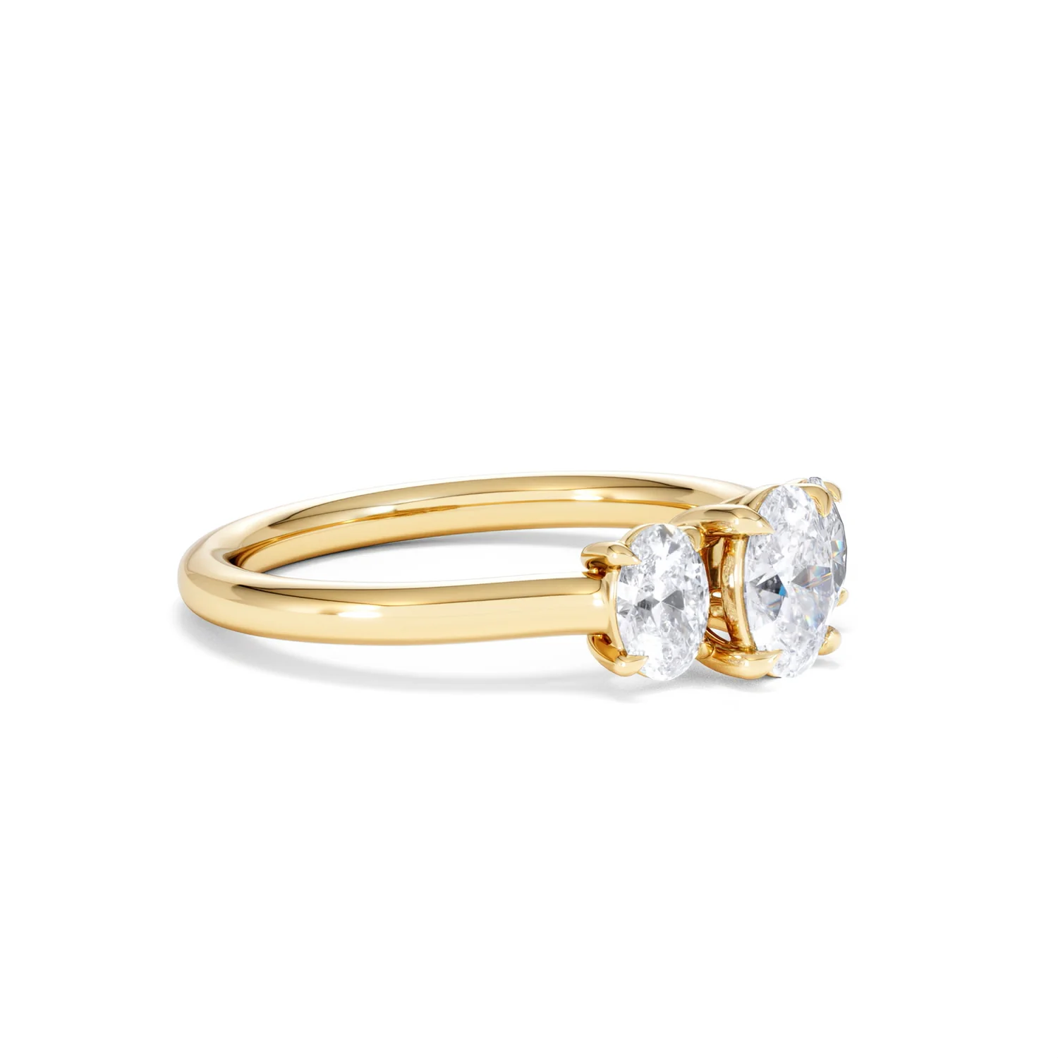 Ever 1.00ct Oval Cut Lab Diamond 3 Stone Engagement Ring in 18K Yellow Gold - Image 20