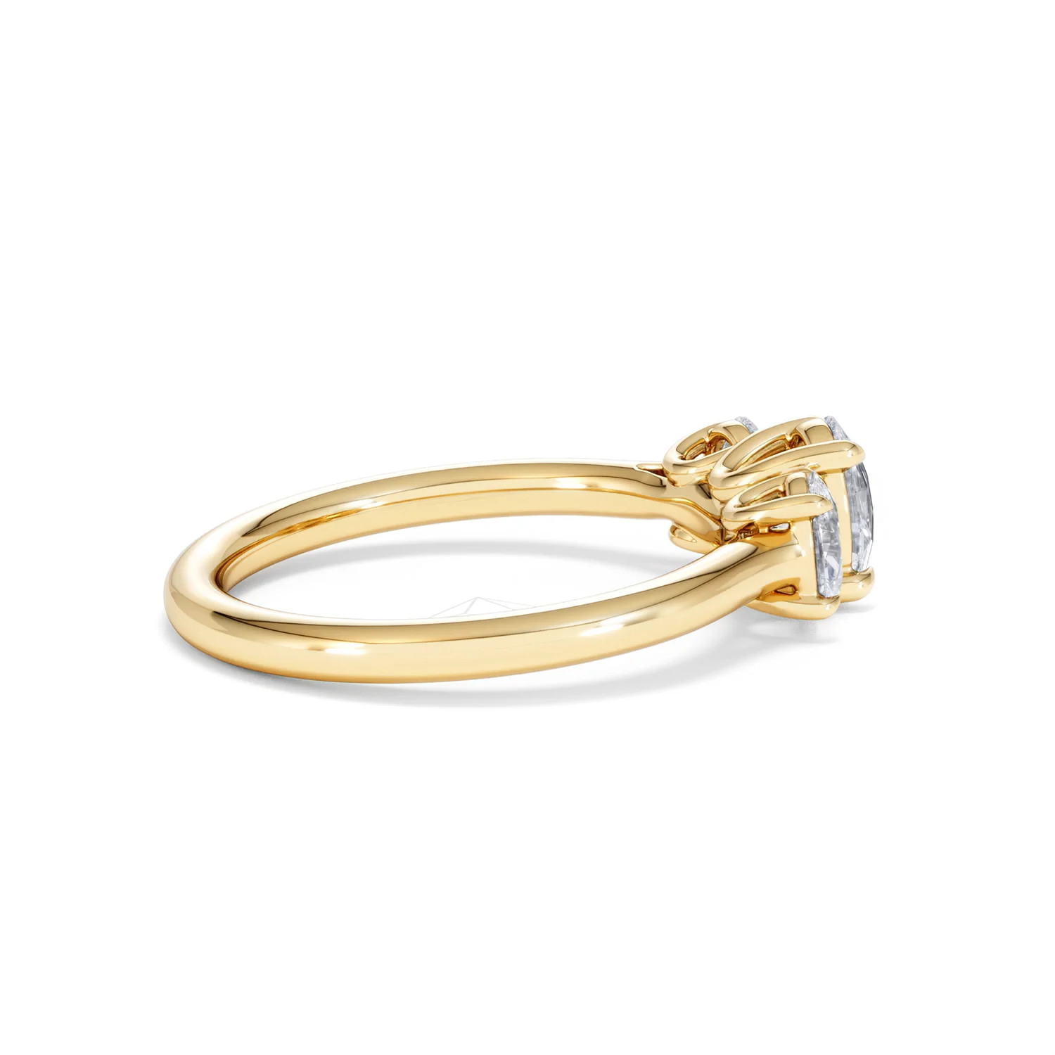 Ever 1.00ct Oval Cut Lab Diamond 3 Stone Engagement Ring in 18K Yellow Gold - Image 32