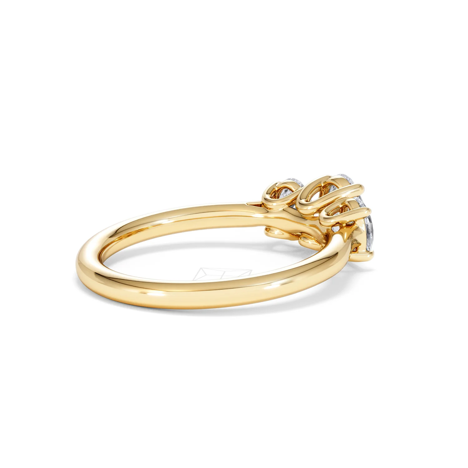 Ever 1.00ct Oval Cut Lab Diamond 3 Stone Engagement Ring in 18K Yellow Gold - Image 37