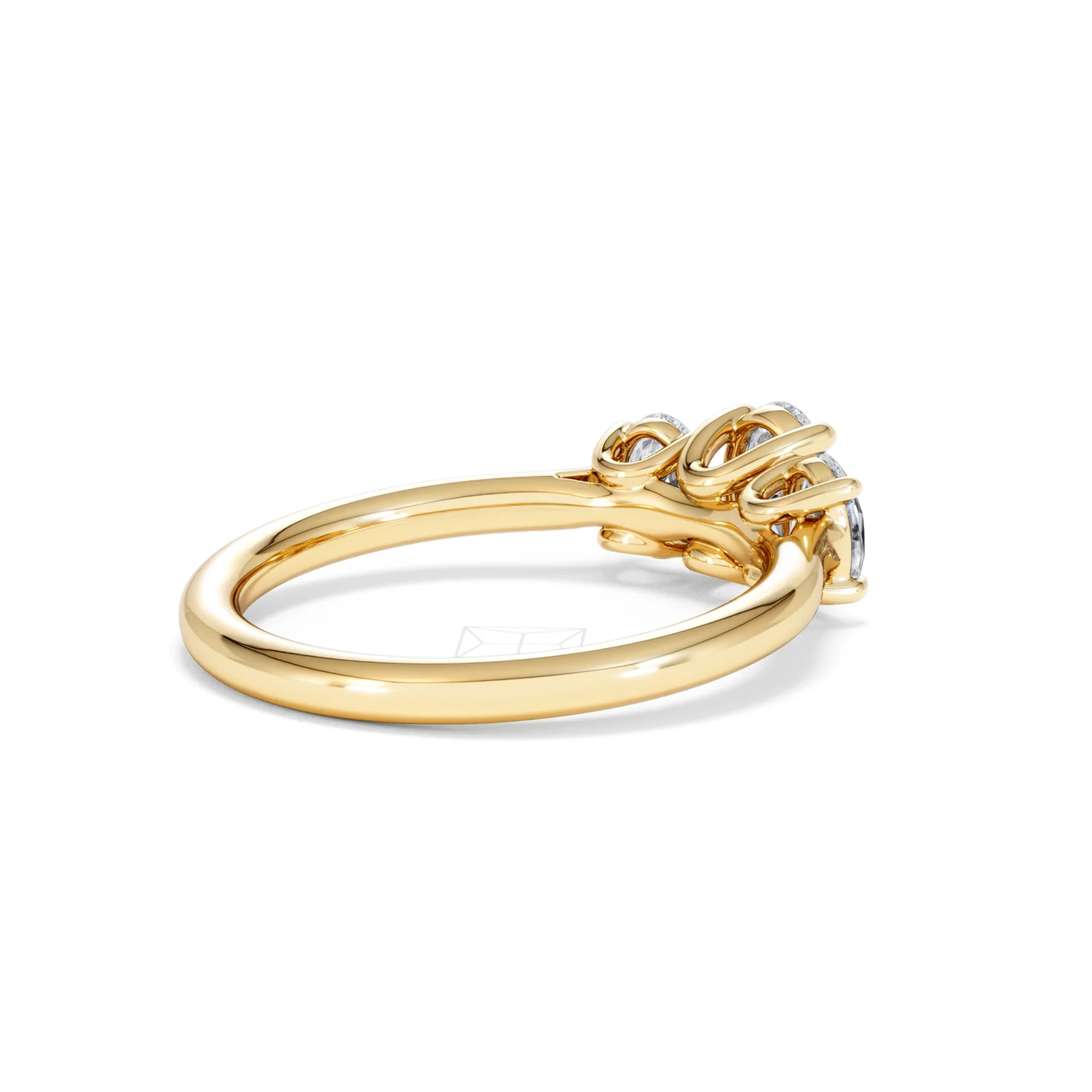 Ever 1.00ct Oval Cut Lab Diamond 3 Stone Engagement Ring in 18K Yellow Gold - Image 38
