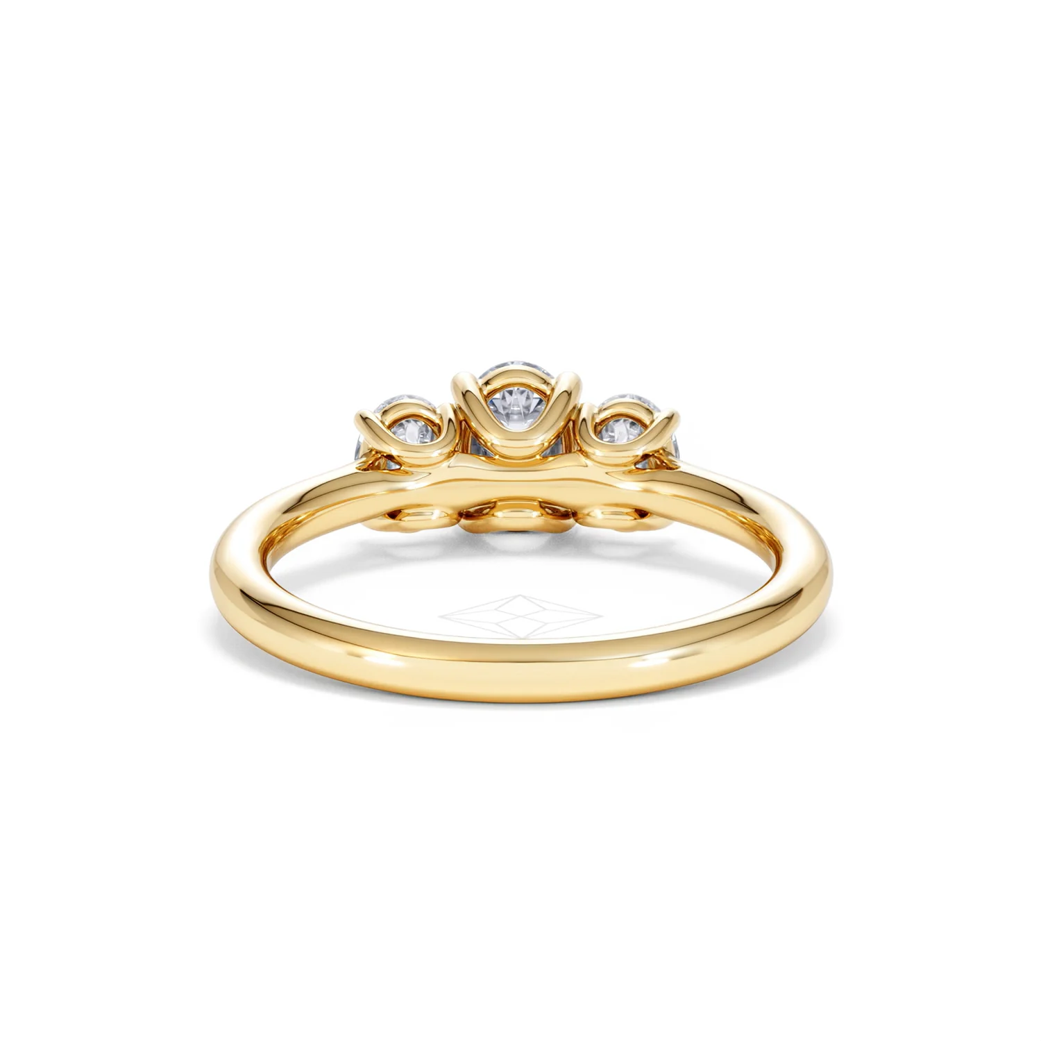Ever 1.00ct Oval Cut Lab Diamond 3 Stone Engagement Ring in 18K Yellow Gold - Image 49