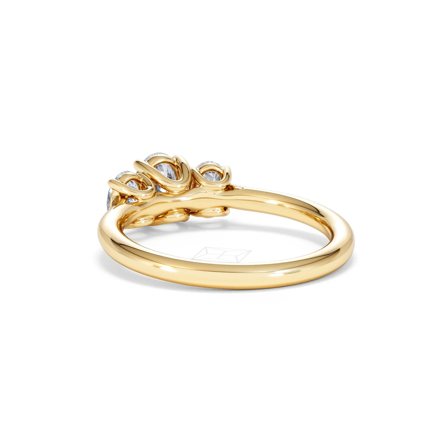 Ever 1.00ct Oval Cut Lab Diamond 3 Stone Engagement Ring in 18K Yellow Gold - Image 55