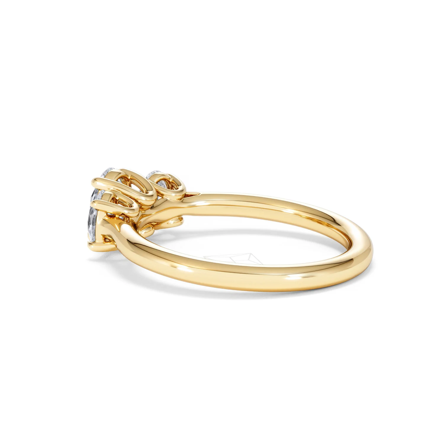 Ever 1.00ct Oval Cut Lab Diamond 3 Stone Engagement Ring in 18K Yellow Gold - Image 62
