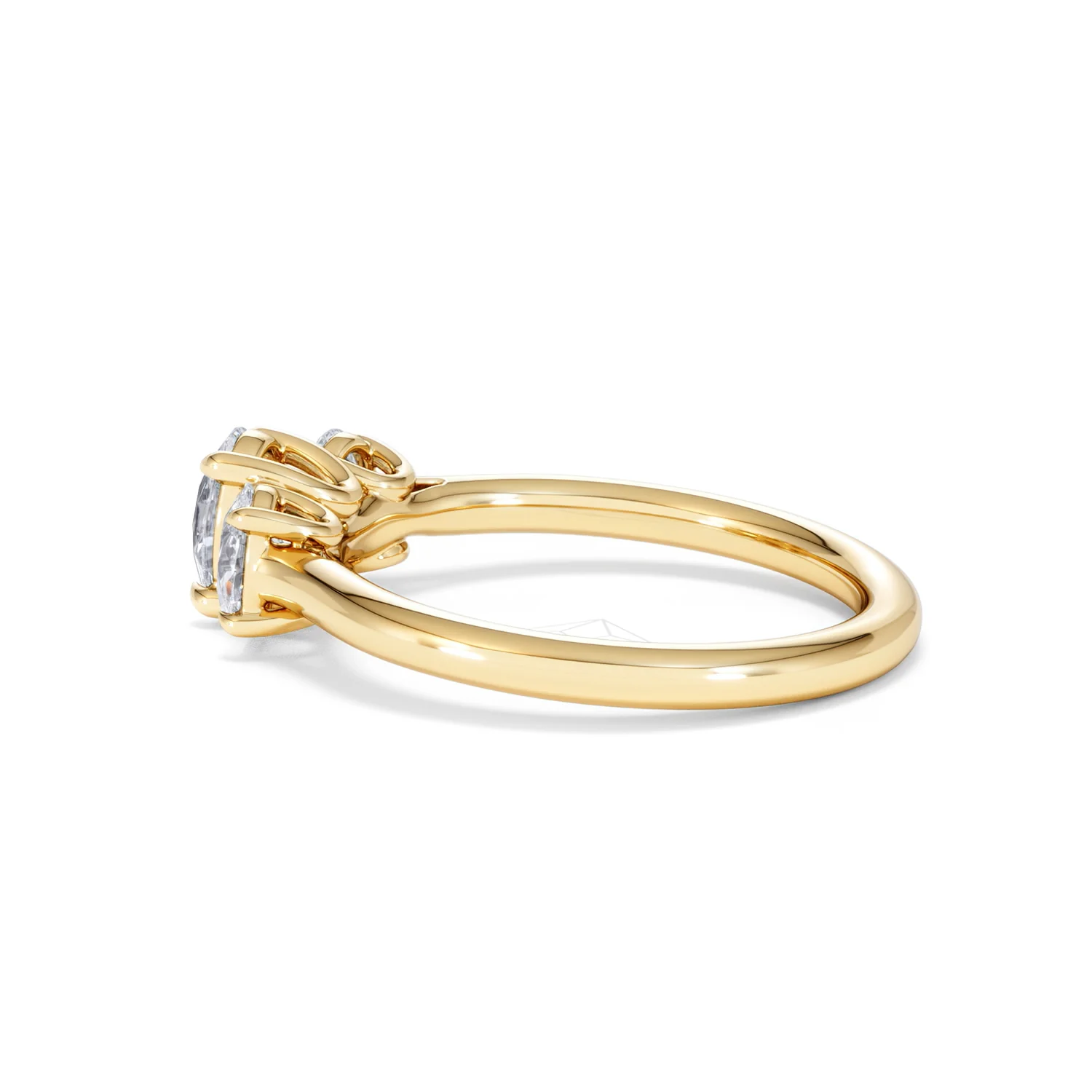 Ever 1.00ct Oval Cut Lab Diamond 3 Stone Engagement Ring in 18K Yellow Gold - Image 65