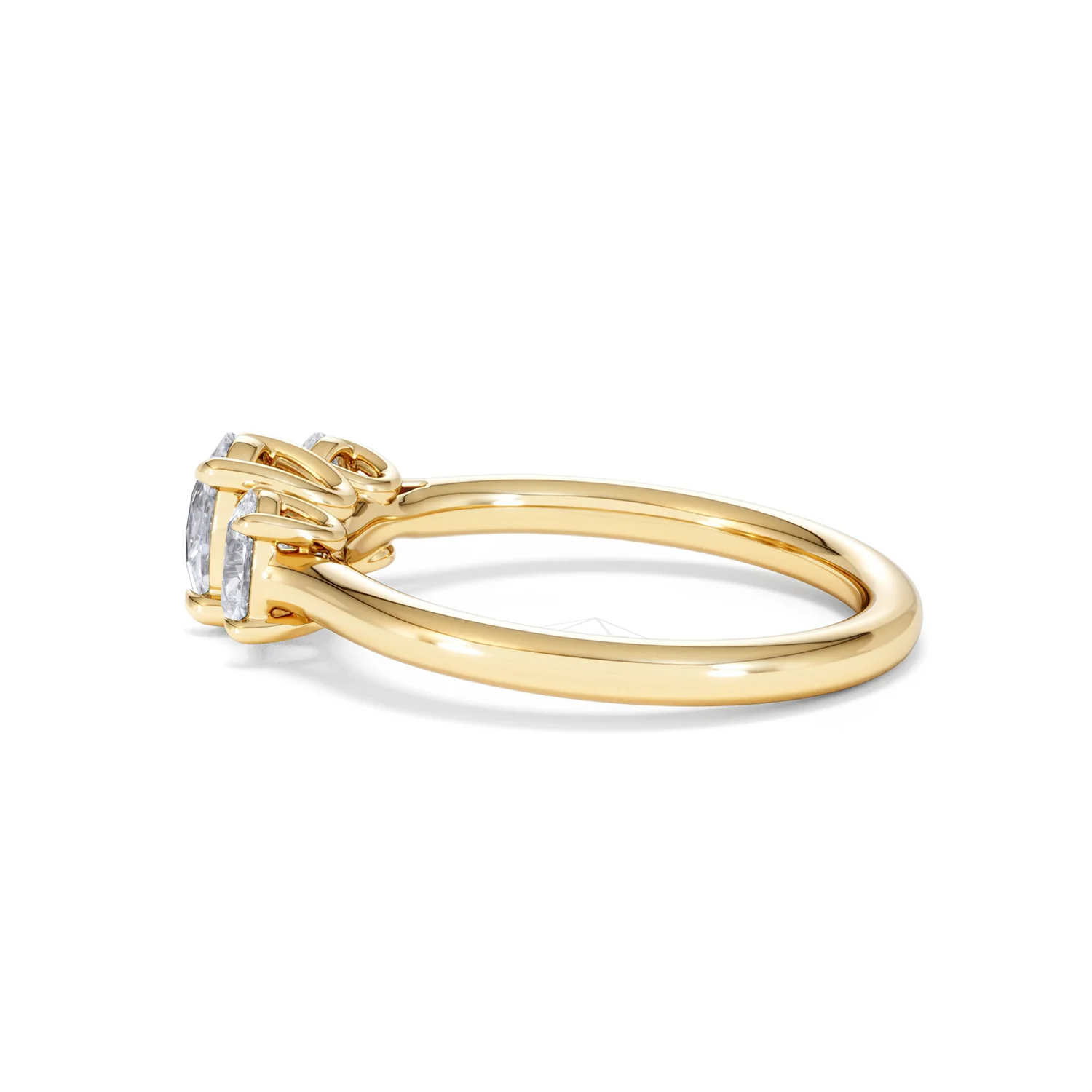 Ever 1.00ct Oval Cut Lab Diamond 3 Stone Engagement Ring in 18K Yellow Gold - Image 66