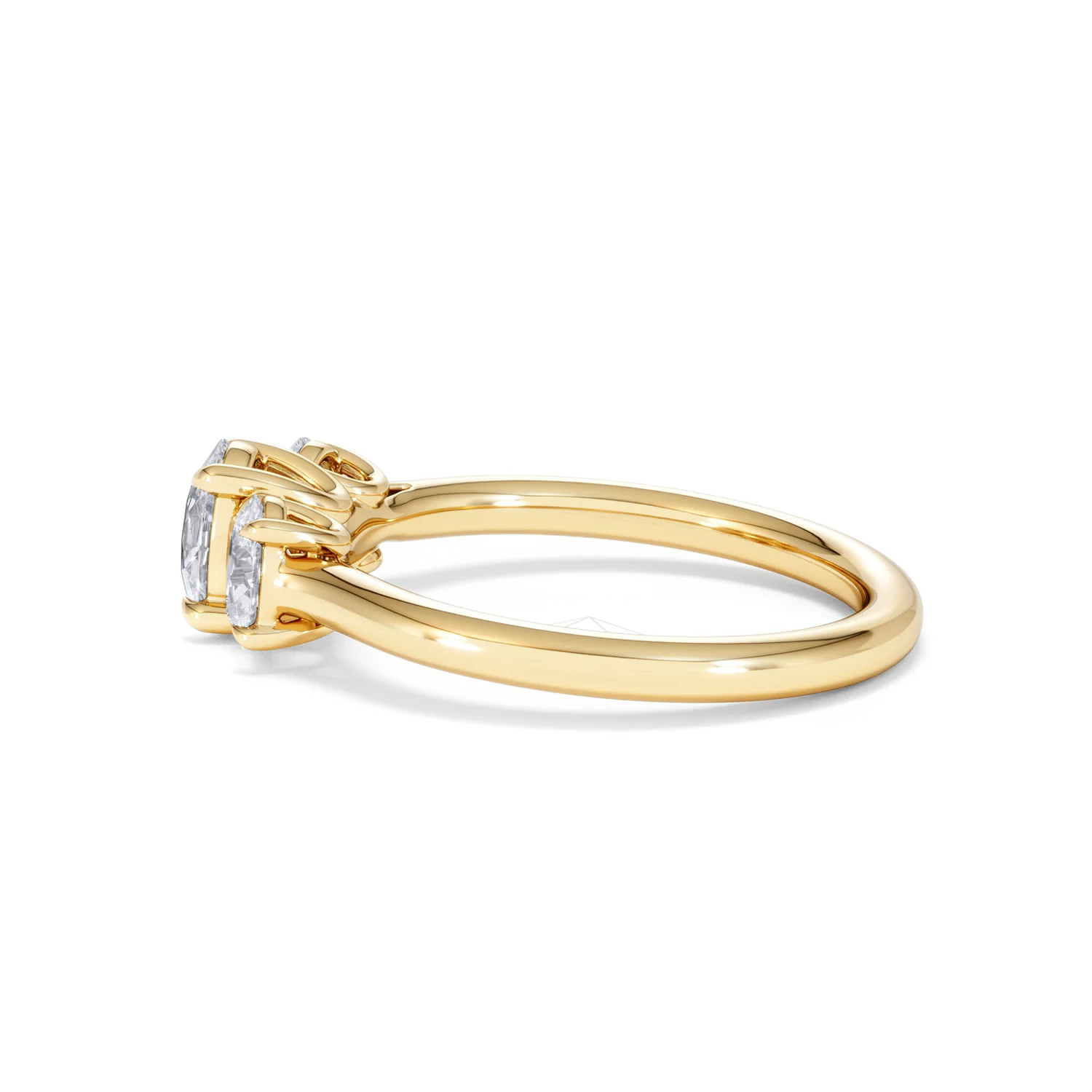 Ever 1.00ct Oval Cut Lab Diamond 3 Stone Engagement Ring in 18K Yellow Gold - Image 67