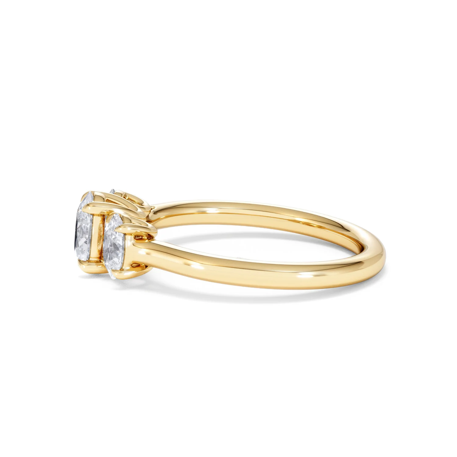 Ever 1.00ct Oval Cut Lab Diamond 3 Stone Engagement Ring in 18K Yellow Gold - Image 70