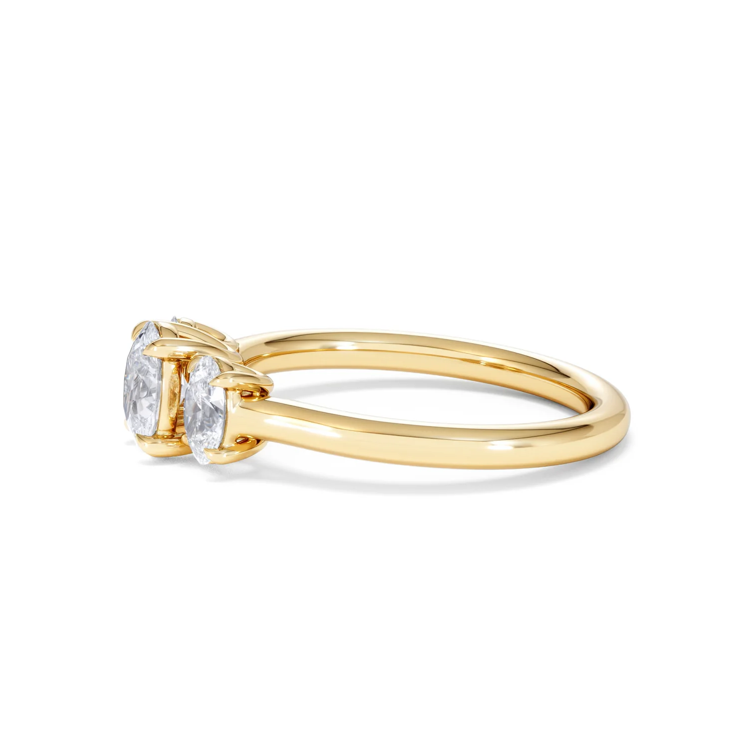 Ever 1.00ct Oval Cut Lab Diamond 3 Stone Engagement Ring in 18K Yellow Gold - Image 72