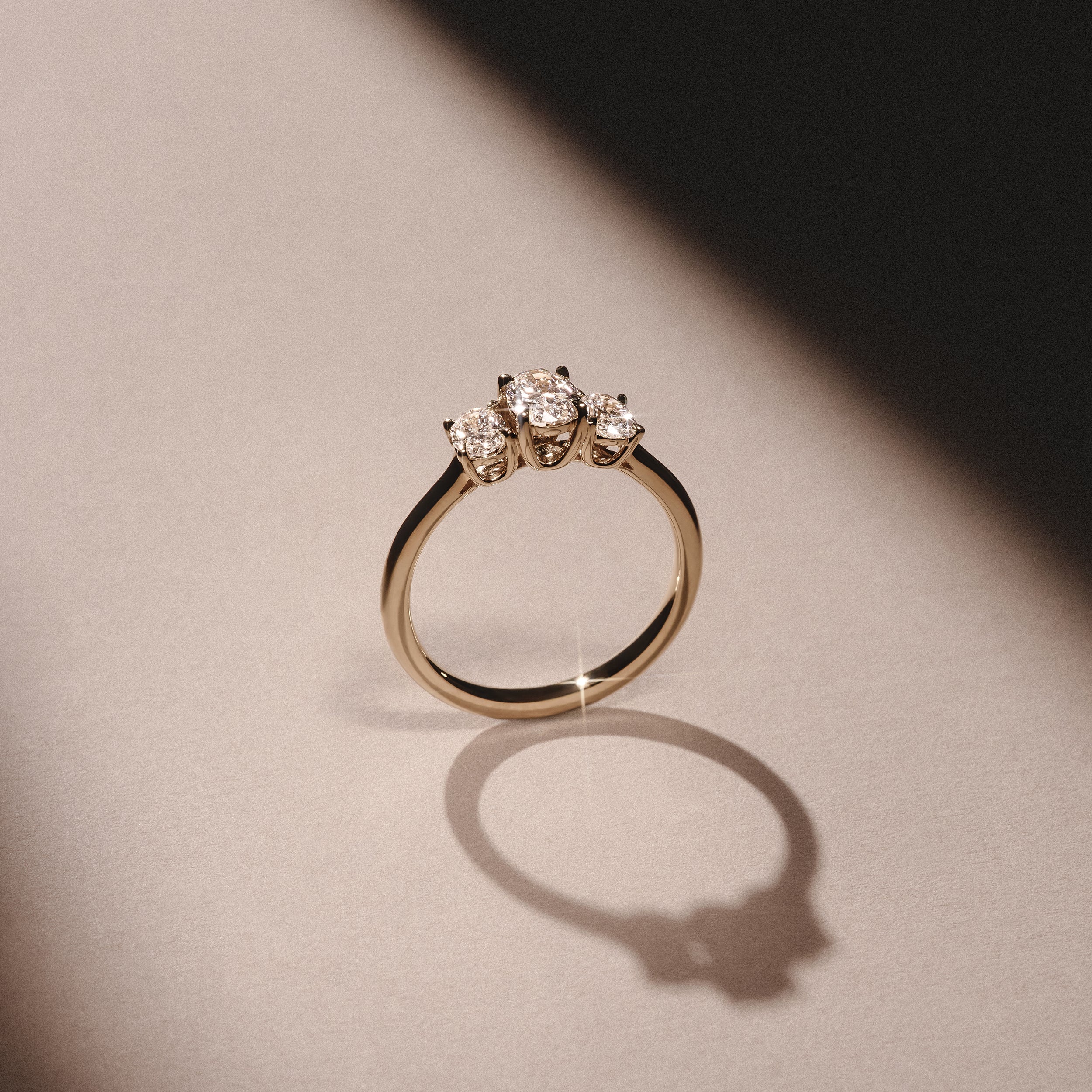 Ever 1.00ct Oval Cut Lab Diamond 3 Stone Engagement Ring in 18K Yellow Gold - Image 8