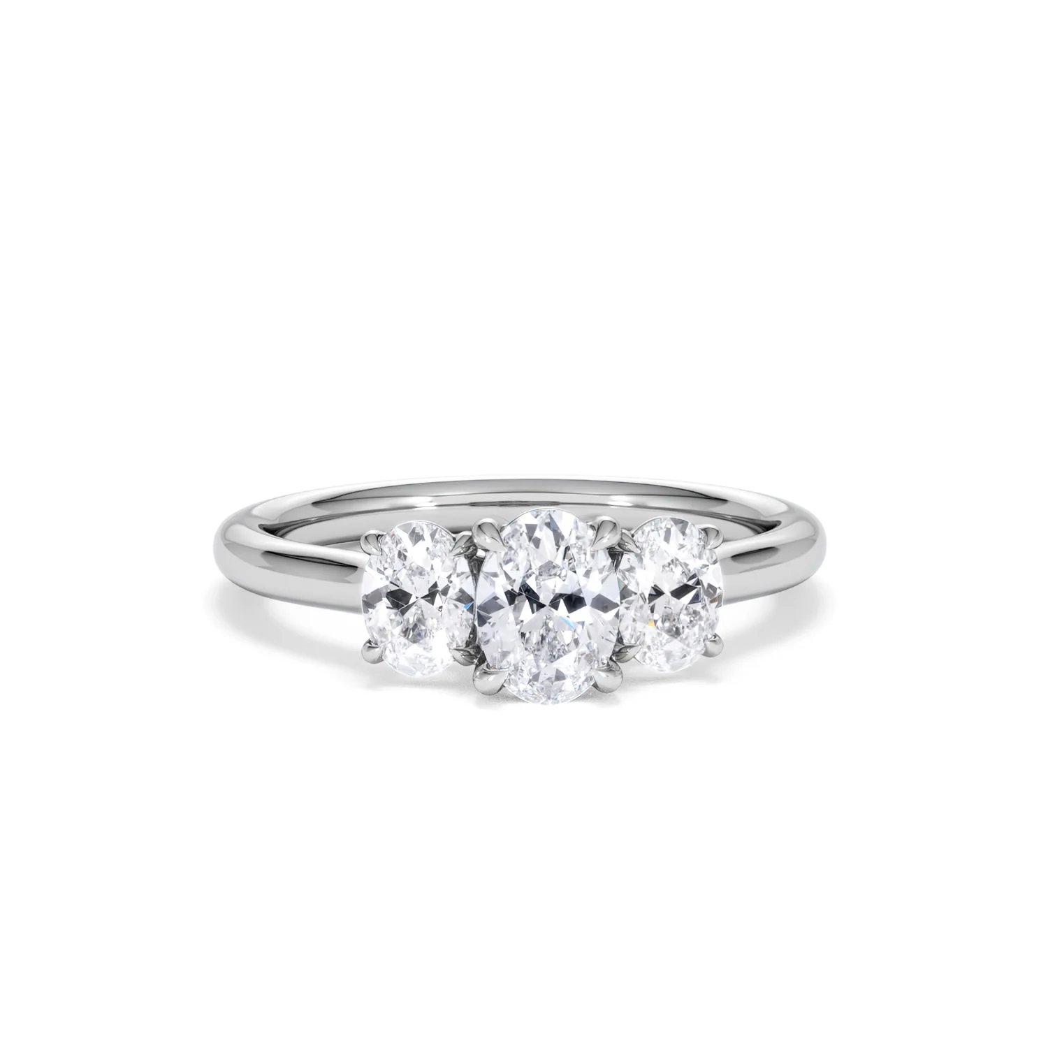 Ever 1.00ct Oval Cut Lab Diamond 3 Stone Engagement Ring in Platinum - Image 10
