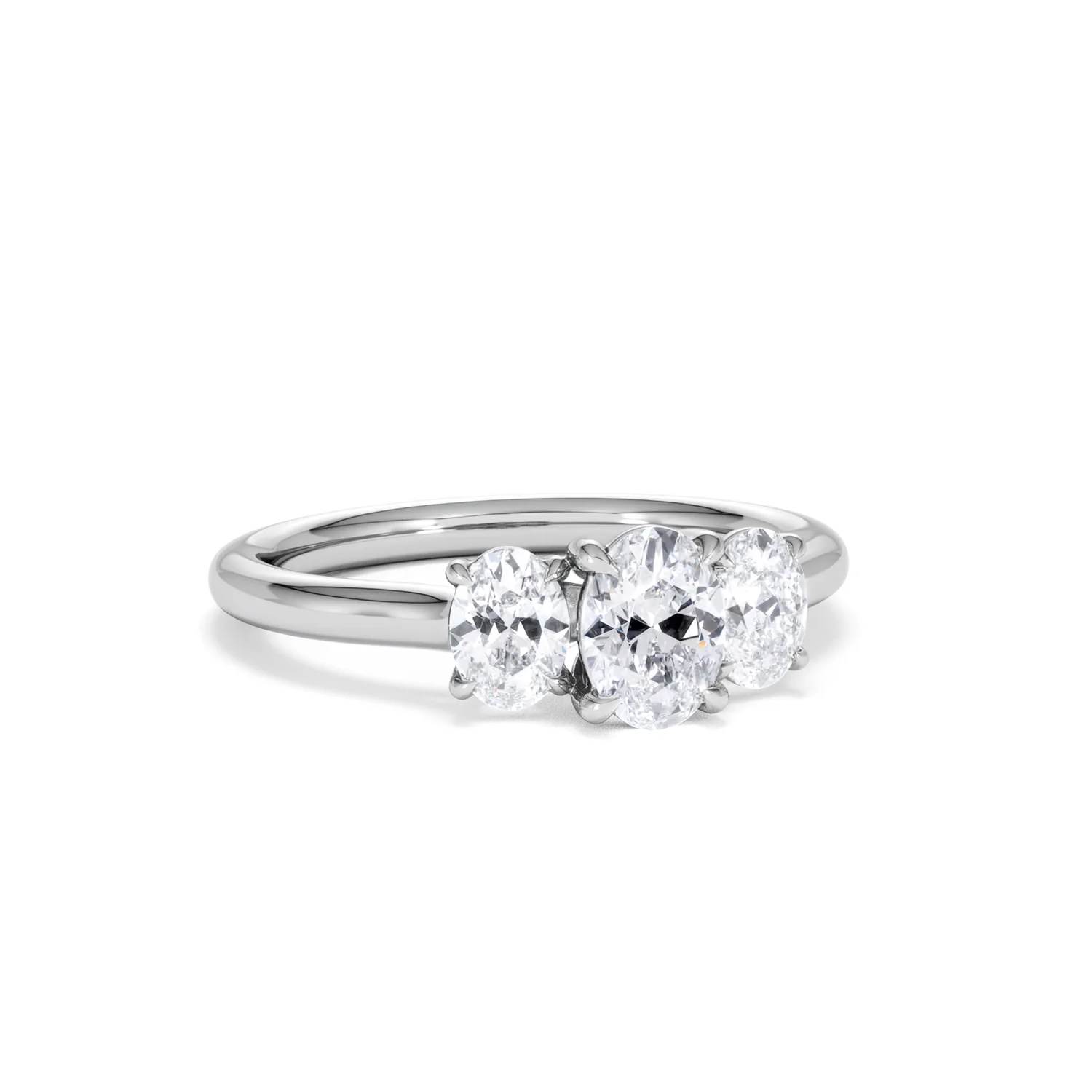 Ever 1.00ct Oval Cut Lab Diamond 3 Stone Engagement Ring in Platinum - Image 13
