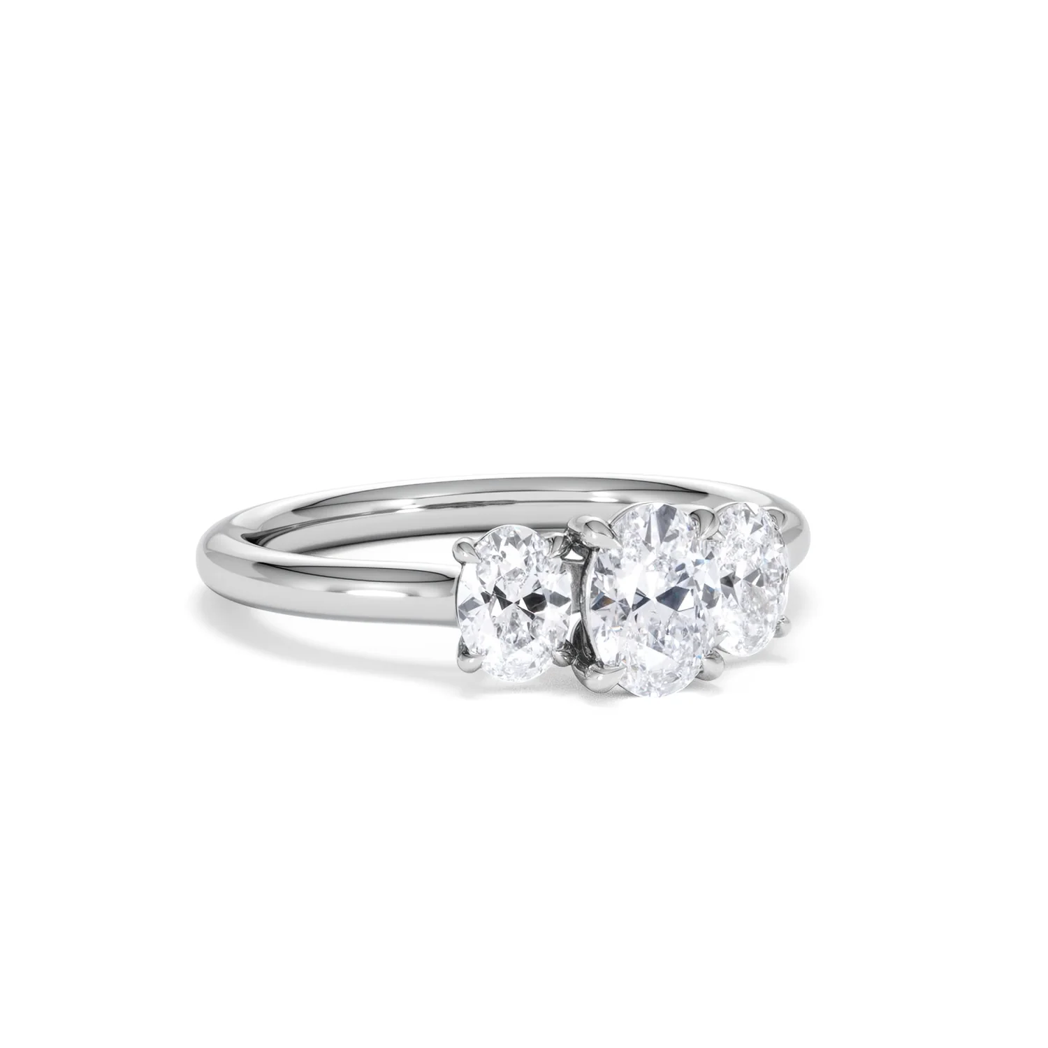 Ever 1.00ct Oval Cut Lab Diamond 3 Stone Engagement Ring in Platinum - Image 14