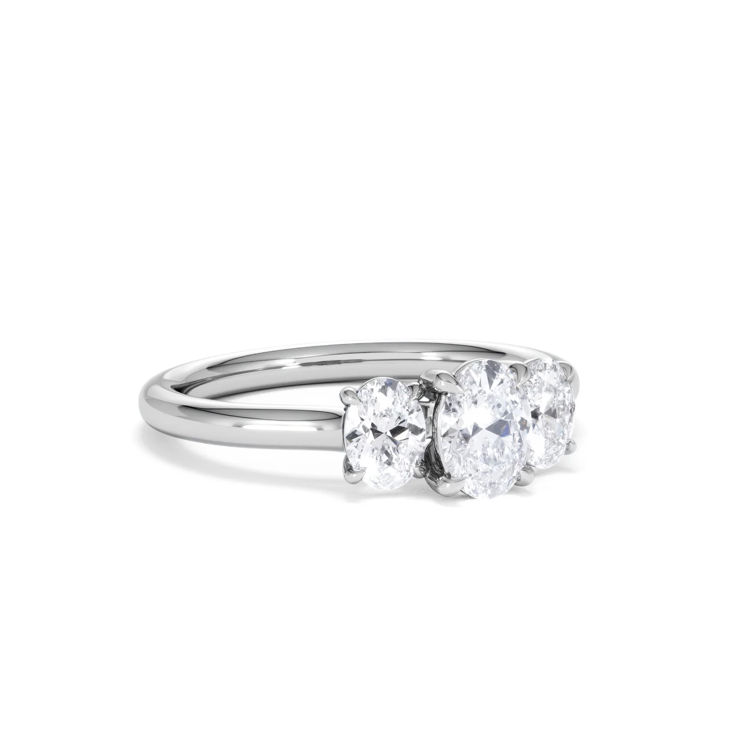 Ever 1.00ct Oval Cut Lab Diamond 3 Stone Engagement Ring in Platinum - Image 15