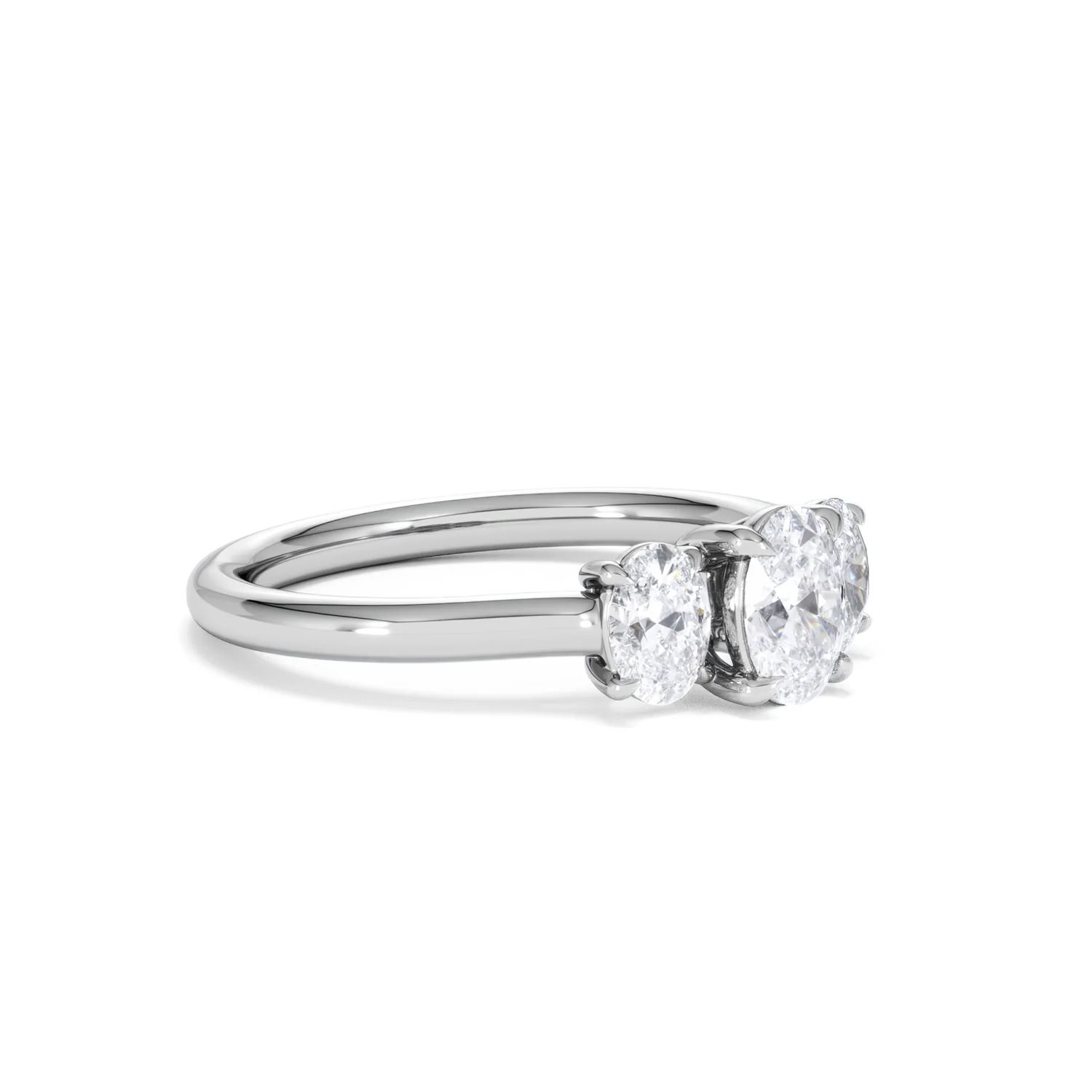 Ever 1.00ct Oval Cut Lab Diamond 3 Stone Engagement Ring in Platinum - Image 19