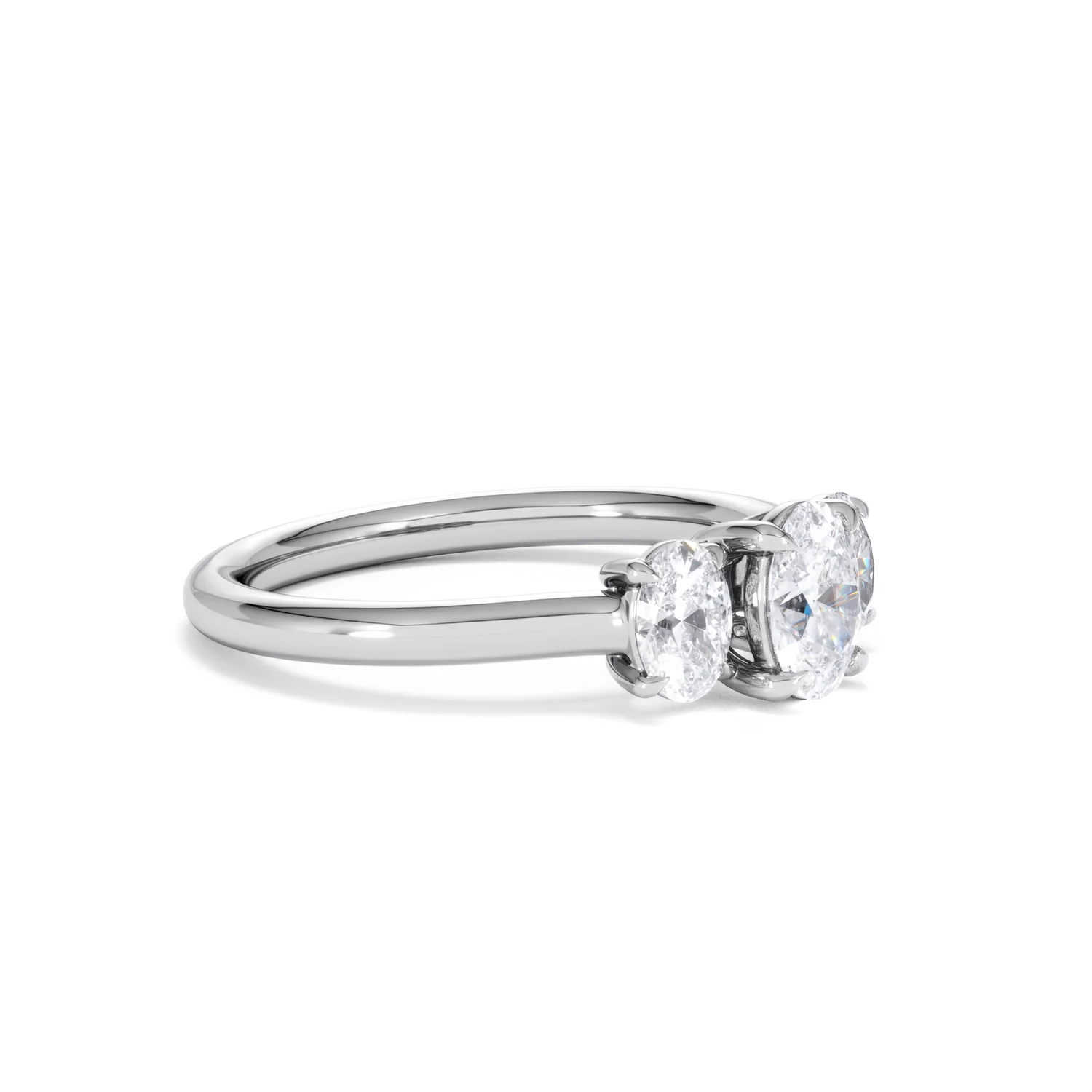 Ever 1.00ct Oval Cut Lab Diamond 3 Stone Engagement Ring in Platinum - Image 20