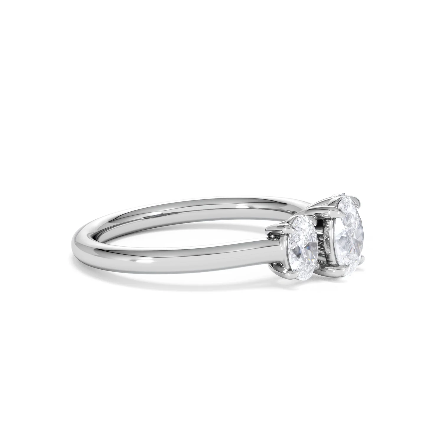 Ever 1.00ct Oval Cut Lab Diamond 3 Stone Engagement Ring in Platinum - Image 23