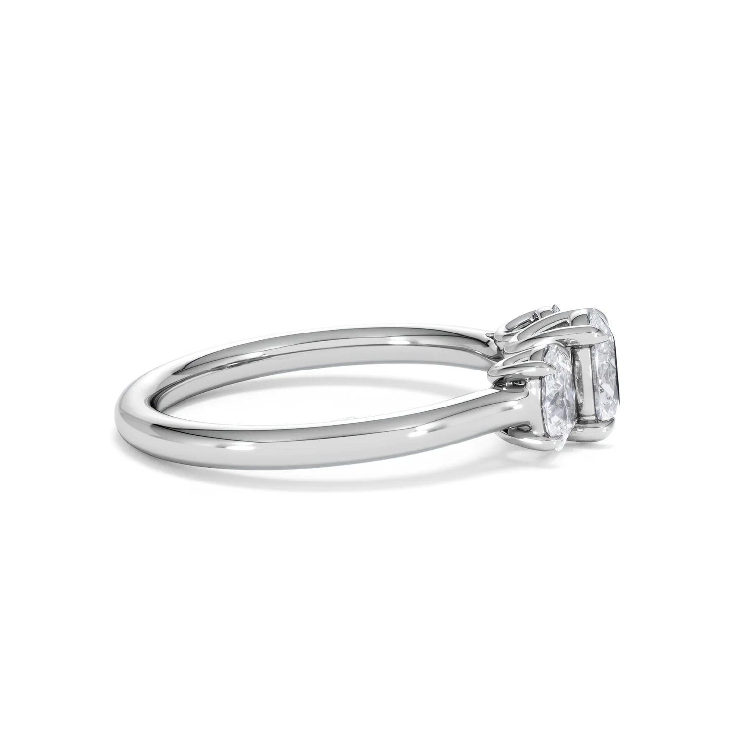 Ever 1.00ct Oval Cut Lab Diamond 3 Stone Engagement Ring in Platinum - Image 28