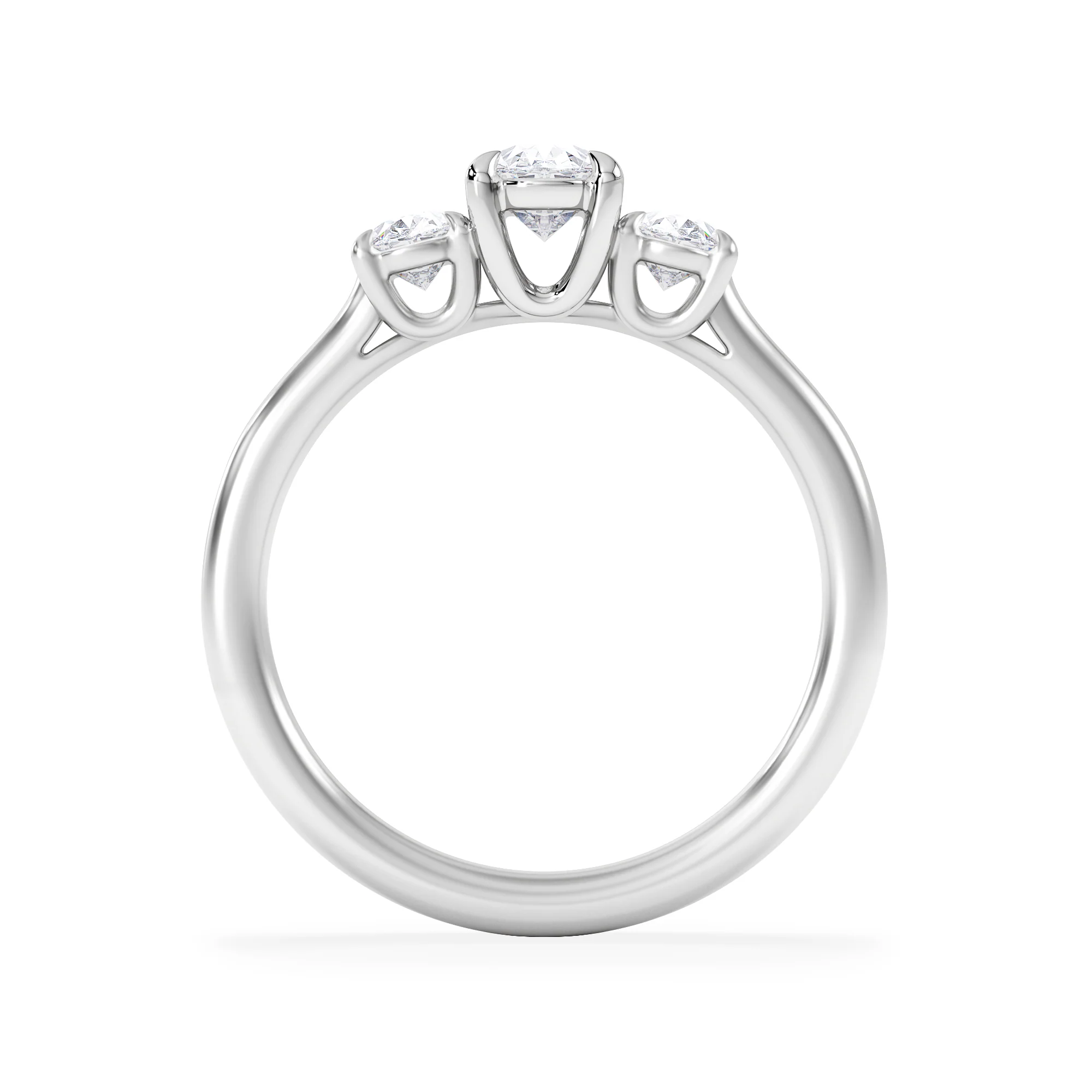 Ever 1.00ct Oval Cut Lab Diamond 3 Stone Engagement Ring in Platinum - Image 3