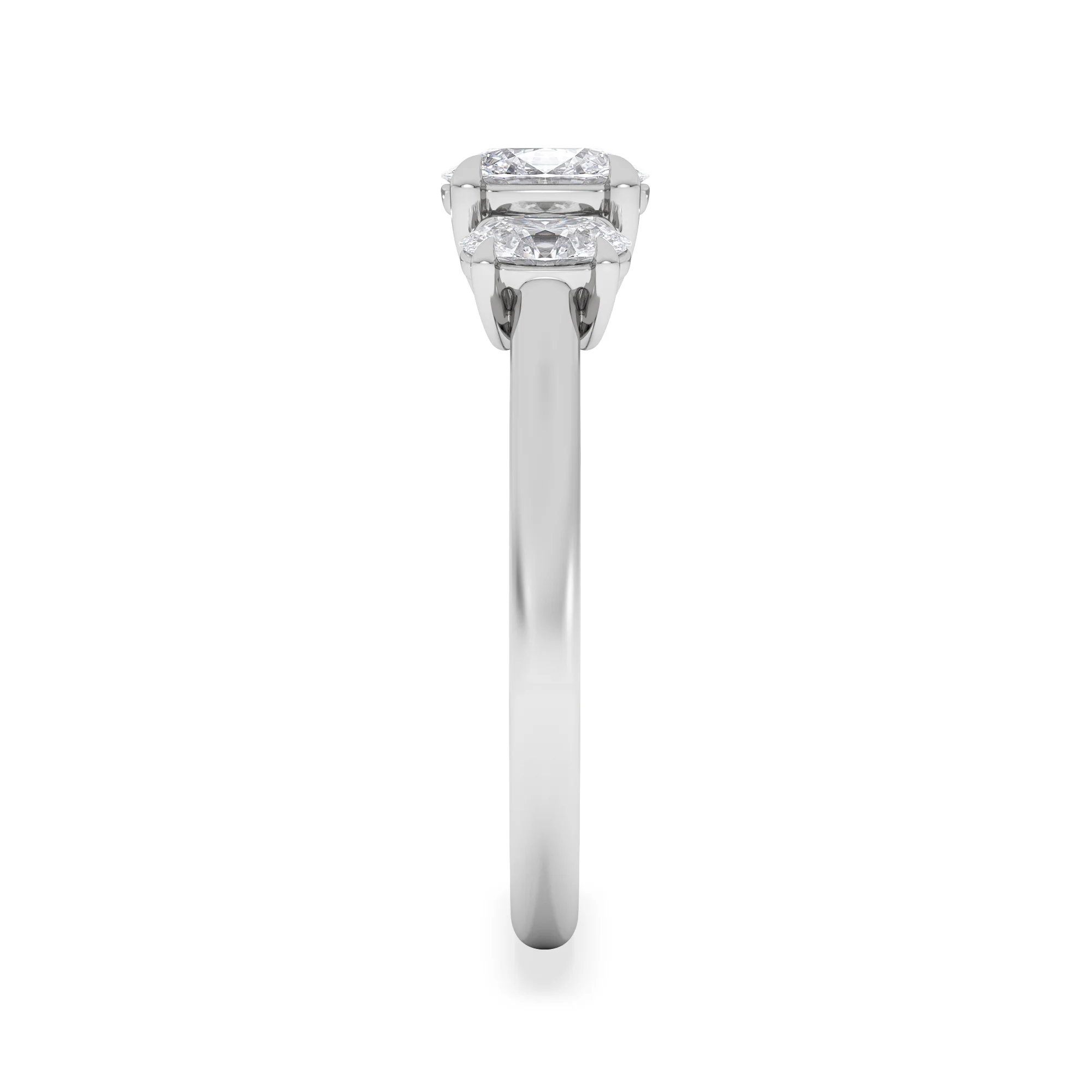 Ever 1.00ct Oval Cut Lab Diamond 3 Stone Engagement Ring in Platinum - Image 5