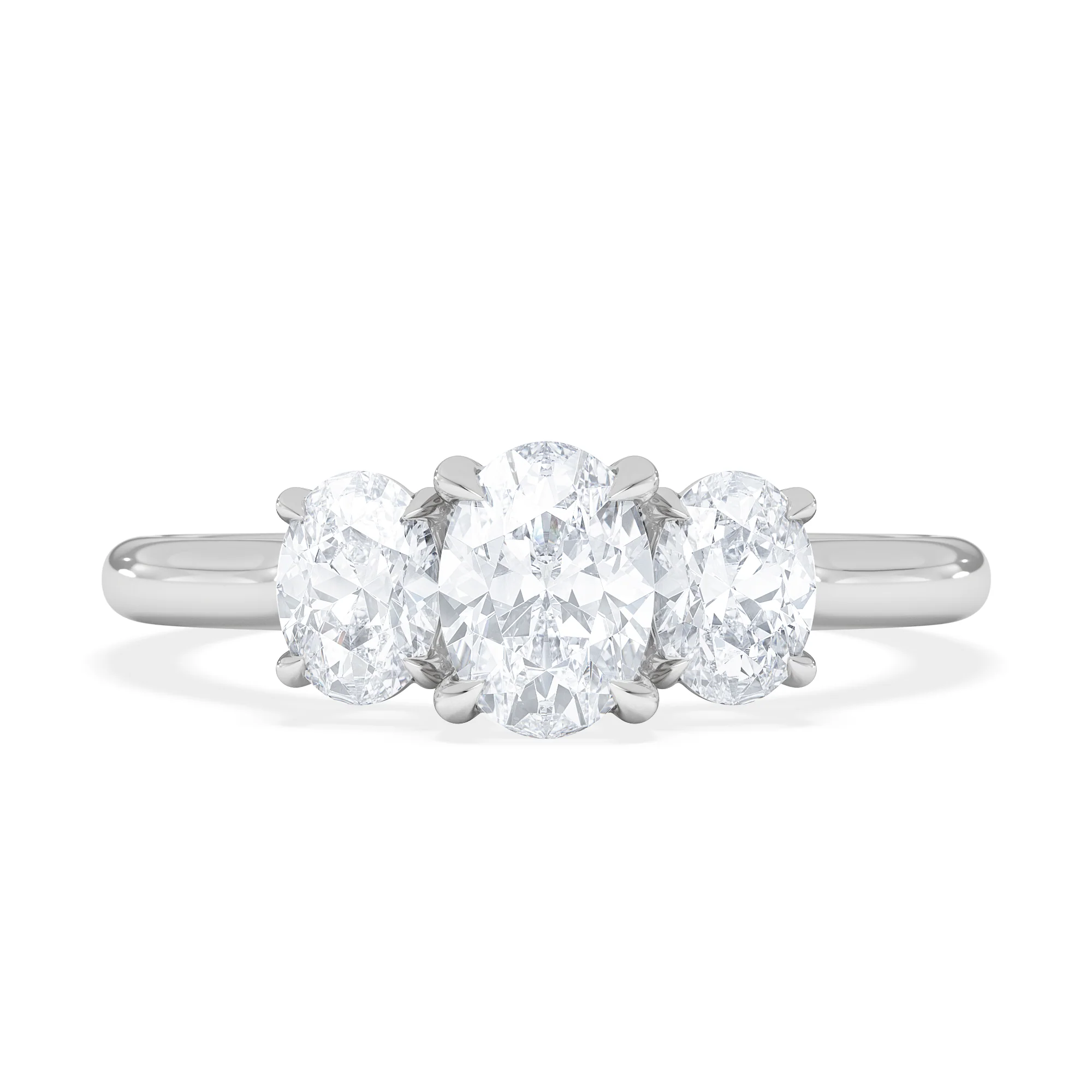Ever 1.00ct Oval Cut Lab Diamond 3 Stone Engagement Ring in Platinum - Image 7