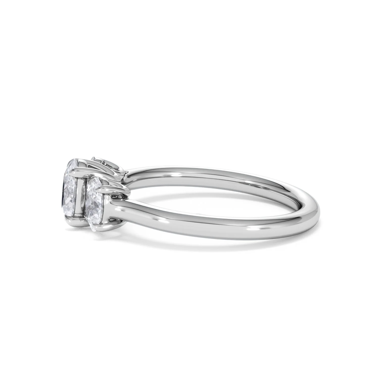 Ever 1.00ct Oval Cut Lab Diamond 3 Stone Engagement Ring in Platinum - Image 70