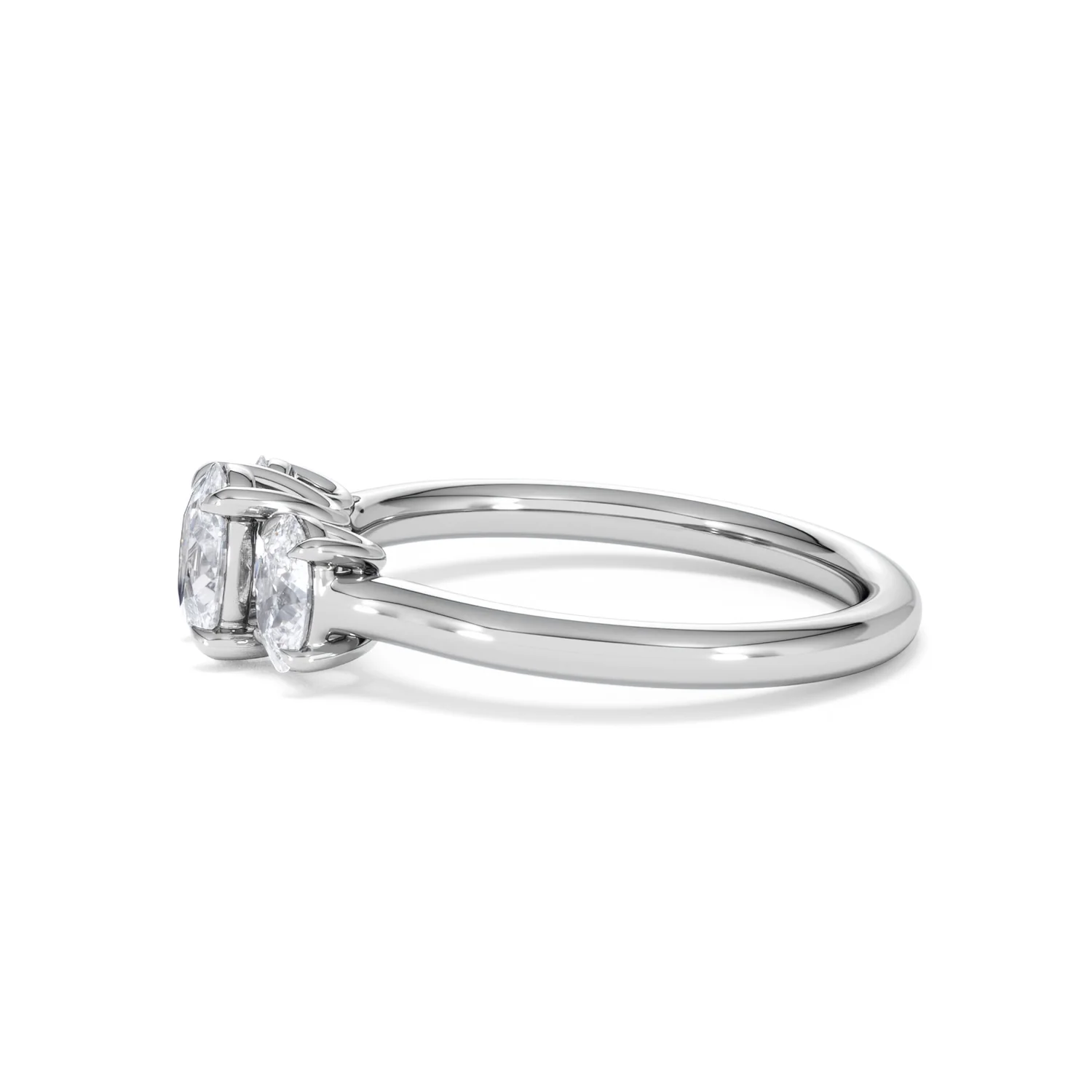 Ever 1.00ct Oval Cut Lab Diamond 3 Stone Engagement Ring in Platinum - Image 71