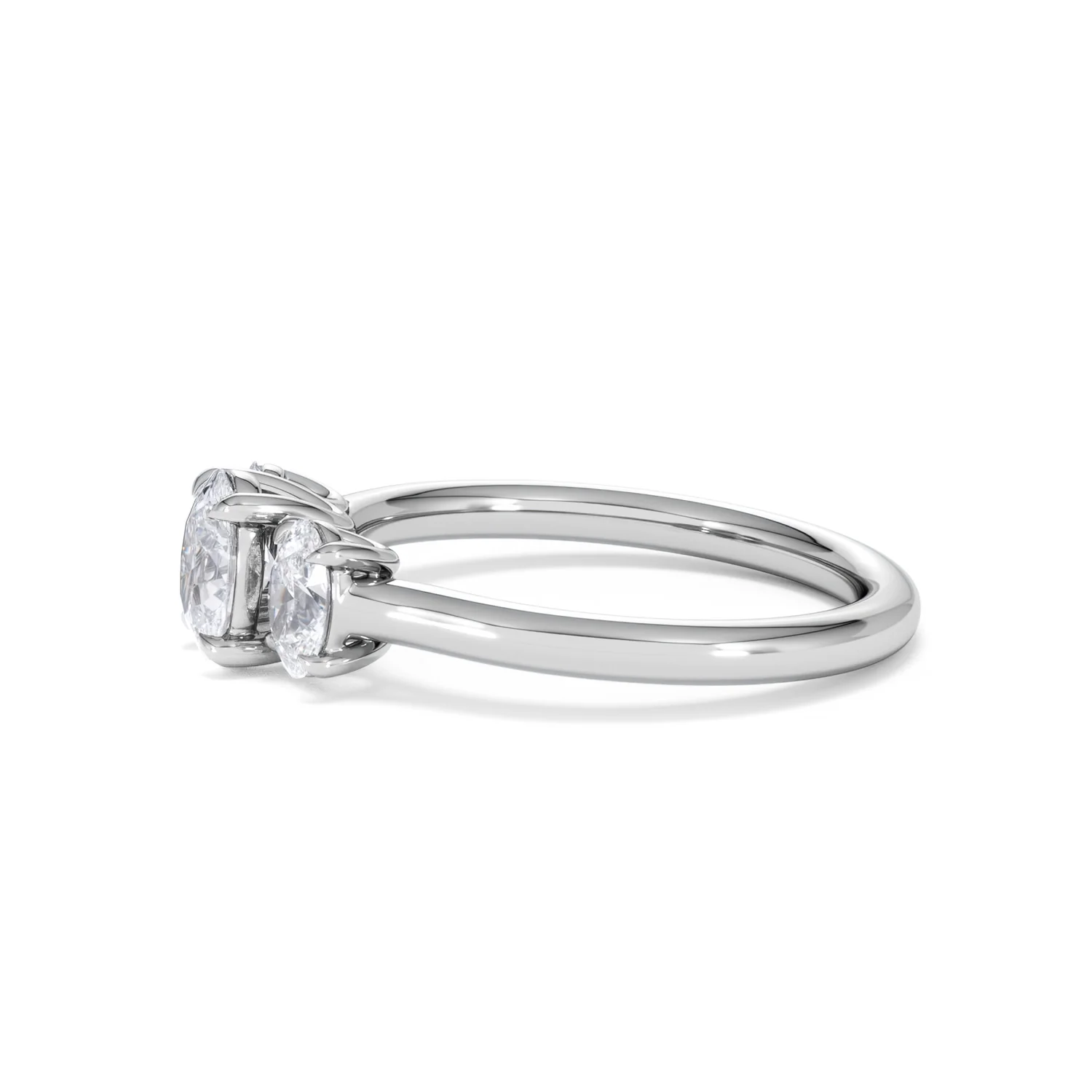Ever 1.00ct Oval Cut Lab Diamond 3 Stone Engagement Ring in Platinum - Image 72